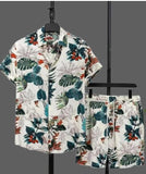 Casual Vacation-Style Printed Short & Shirt Co-ord Set For Men�(2pcs Set)